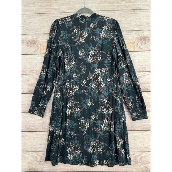 Velvet by Graham & Spencer Long Sleeve Keyhole Floral Slip Dress Women's M Green - Picture 2 of 16